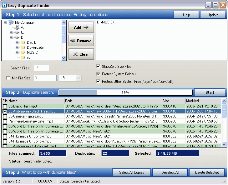 The Single duplicates window - CloneSpy Documentation